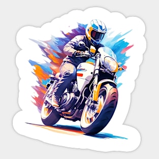 Motorcycle In Watercolor Style - Ai Art Sticker